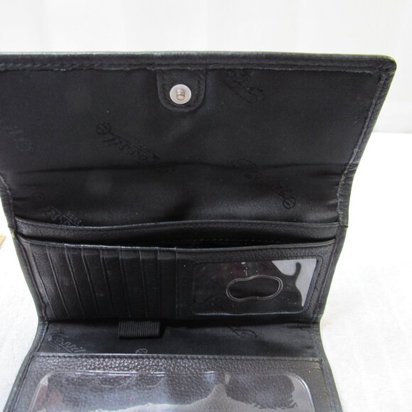 Fossil Leather Wallet Women Black Credit Card ID Slots Checkbook Holder Vintage - Picture 10 of 12